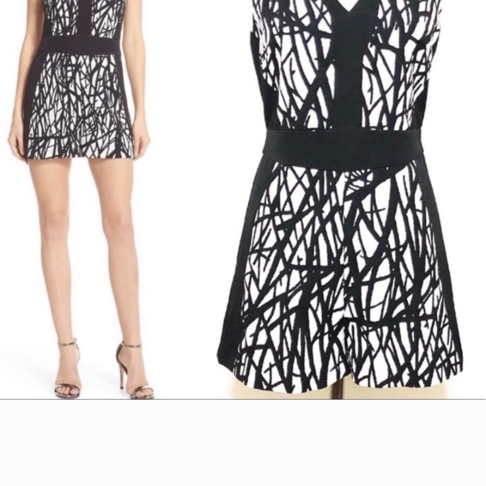 Adelyn Rae Black and White Graphic Mini Dress